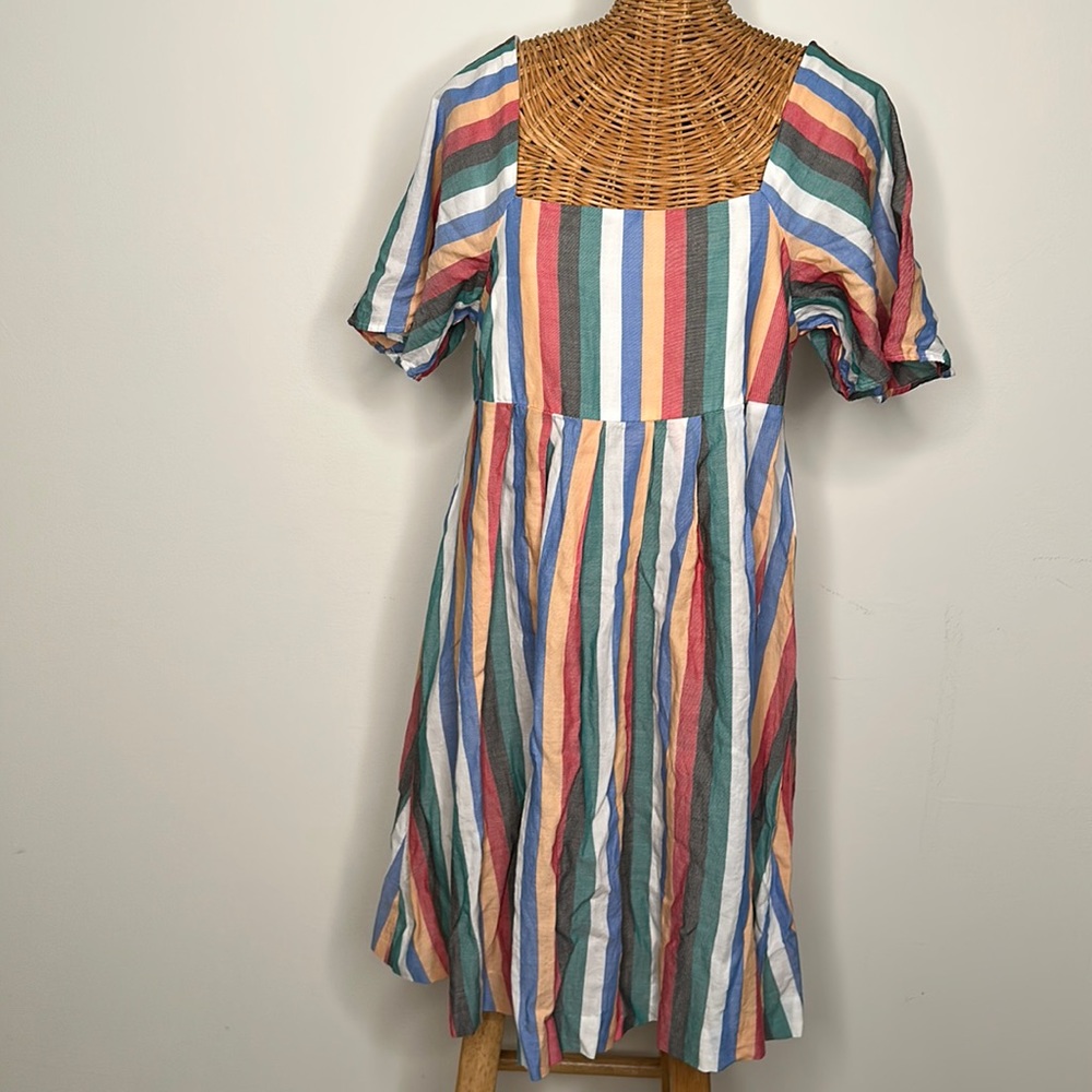 MADEWELL | MULTI COLORED STRIPED DRESS | SIZE M | GOOD CONDITION